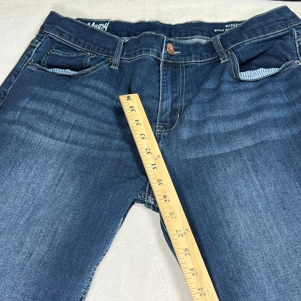 Mugsy Kinzies Jeans Mens 35x32 Blue Dark Wash Straight Leg Stretch Performance - Picture 6 of 10